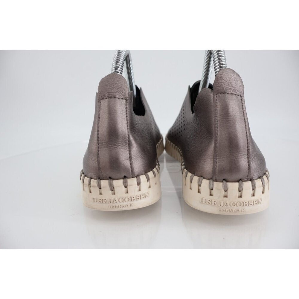 Ilse Jacobsen Women's Tulip Sneaker Size 40 10 Slip On Shoe Silver Perforated - Picture 6 of 12